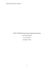 Cybersecurity Framework Report Docx Running Head Framework Report