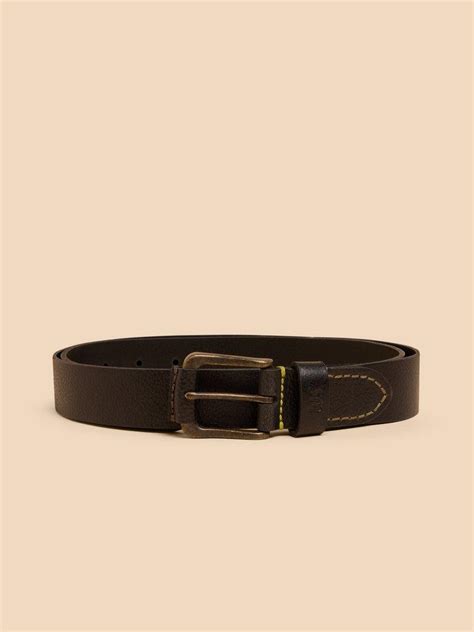 Leather Buckle Belt in PURE BLACK | White Stuff