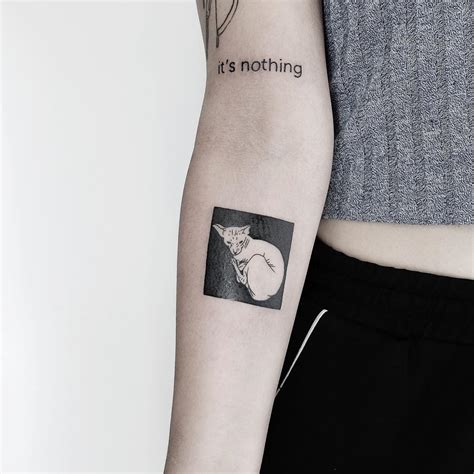 White and black cat by @mateutsa - Tattoogrid.net