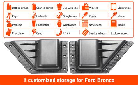 KSGMFED Front Door Storage Pockets Compatible For Ford Bronco