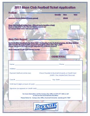 Fillable Online B B Bison Club Football Ticket Bapplicationb Fax