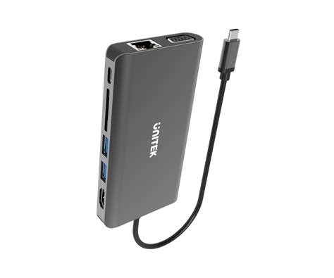 Unitek Hub Usb C Hdmi Vga Usb Rj 45 Sd Audio Pd 100w Sklep