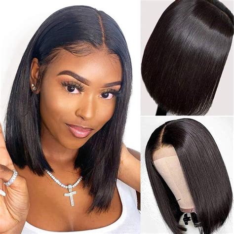 Straight Bob Wigs Human Hair 12 Inch Bob Lace Front Wig For Black Women Brazilian Virgin Hair