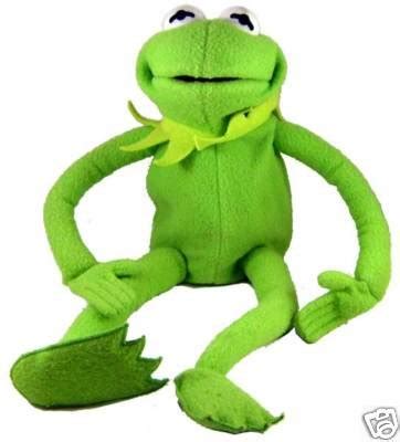 Full Body Kermit The Frog Plush Hand Puppet Muppets Euc