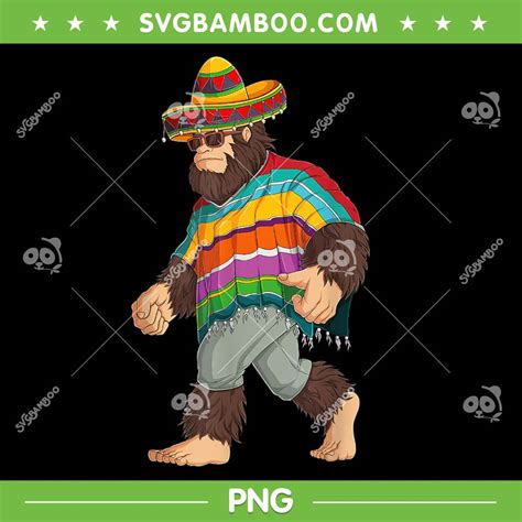 Bigfoot Sasquatch Poncho Cinco De Mayo Png