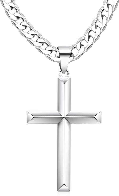 Sterling Silver Cross Necklace For Men