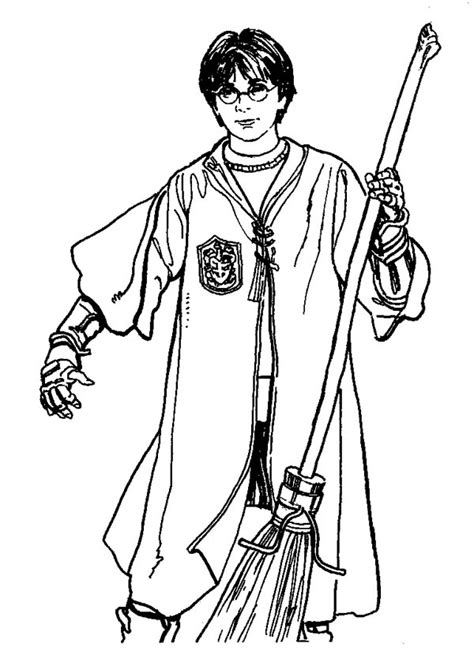 Harry Potter At Quidditch Championship Coloring Page Netart