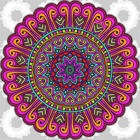 A Colorful Circular Design On A Gray Background