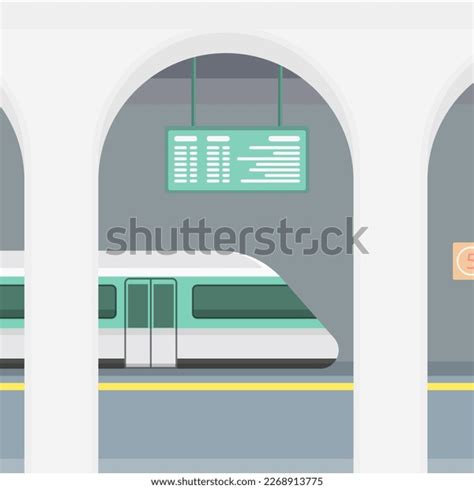 Train Station Vector Flat Illustration Stock Vector (Royalty Free ...