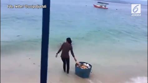 Video Susi Pudjiastuti Soal Video Buang Sampah Di Laut News Liputan