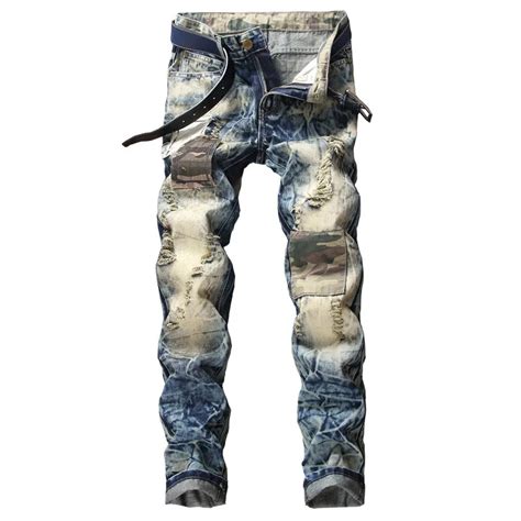 Buy Newsosoo Fashion Men Hi Street Ripped Denim Pants