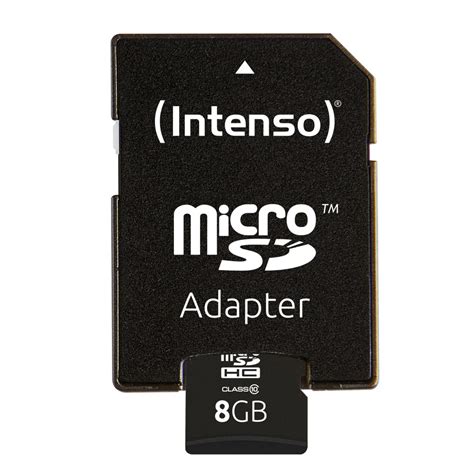 MicroSDHC 8GB Intenso C10 20MB/s inkl.SD Adapter - kosatec.de