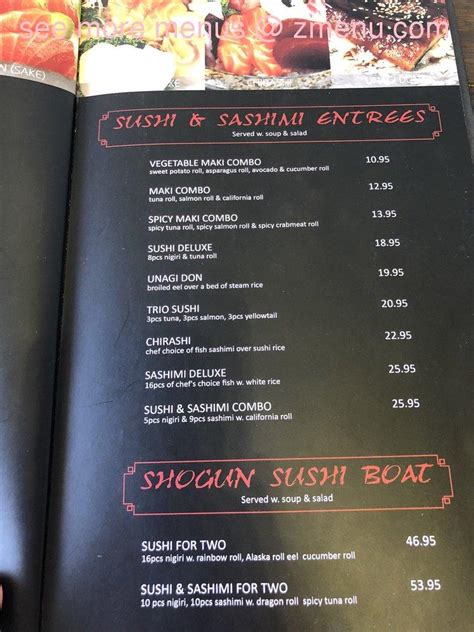 Menu at Shogun Hibachi Grill & Sushi restaurant, Folsom