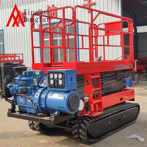 10m 12mdiesel Generator Tracked Manlift Aerial Working Platform Crawler