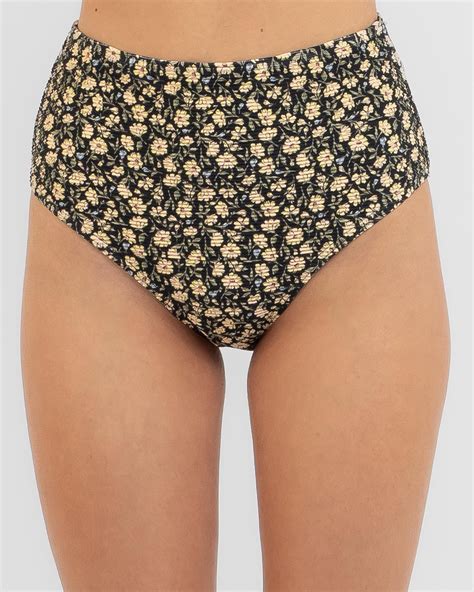 Shop Billabong Mellow Hi Retro Bikini Bottom In Black Fast Shipping