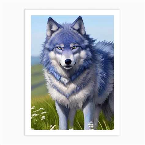 Blue Wolf Art Print by The Art Knight - Fy