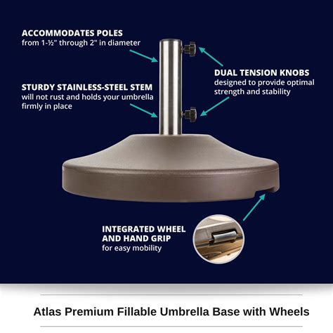 Atlas Premium Fillable Umbrella Base With Wheels