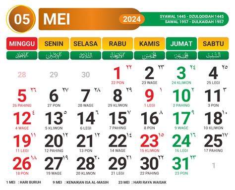 Kalender Mei 2024 Dan Hari Libur