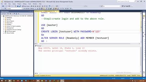 How To Create Read Only Server Role In Sql Server 2017 Youtube