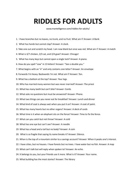 30 Interesting Riddles for Adults - Challenge Your Brain Now! | Funny ...