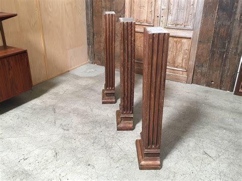 Set Of Three Antique Wood Columns For Sale At 1stdibs Antique Wood