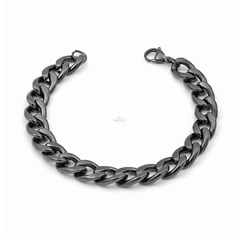 Bracciale Acciaio A Catena Da Mm Colore Nero Bjoux Be Woman Flooky