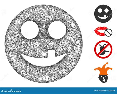 Toothless Smiley Web Vector Mesh Illustration Stock Illustration