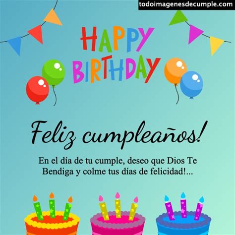 Imágenes de cumpleaños con la frase que Dios te bendiga