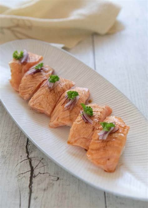 Seared Salmon Nigiri Aburi Salmon RecipeTin Japan