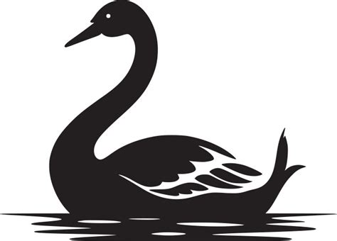 Silhouette Isolated Black Swan Royalty Free Vector Image