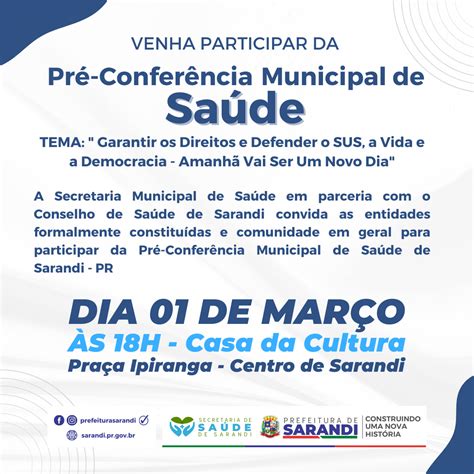 Pré Conferência Municipal De Saúde 2023