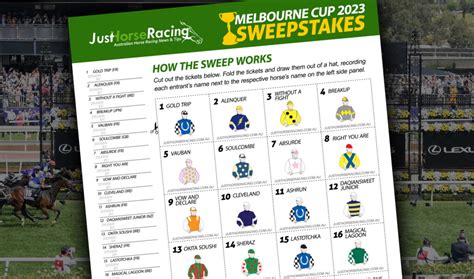 Melbourne Cup Office Sweep Form A4 Free - 2024