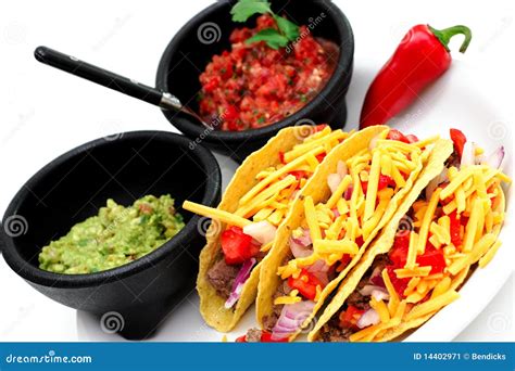 Hard Shell Taco s stock image. Image of cheese, plate - 14402971