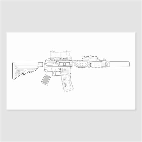 CQBR MK18 Mod 0 Rectangle Stickers Size: 4.5 x 2.7 inch. Gender: unisex ...