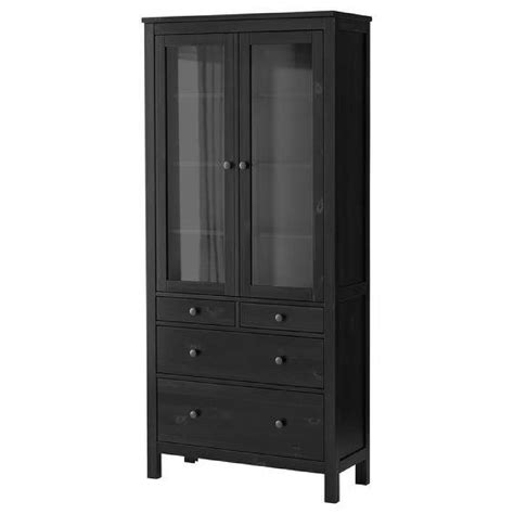 Ikea Hemnes Glass Door Cabinet W 3 Drawers AptDeco