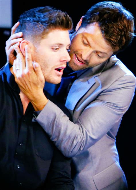 Misha And Jensen Acting Out A Romantic Scene Haha Destiel Jensen And