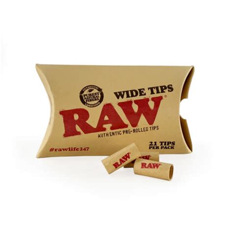 Raw Wide Pre Rolled Tips 21 Natural Tips Stonedoos