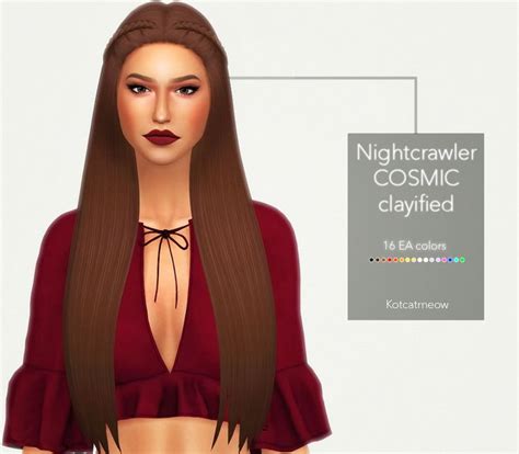 Kot Cat Nightcrawler S Cosmic Hair Clayified Sims Hairs Sims