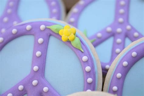 Peace Sign Cookies Peace Sign Sugar Cookies Peace Cookies Etsy