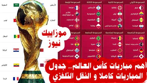 جدول مباريات دور المجموعات و القنوات المجانية المفتوحة الناقلة لكأس