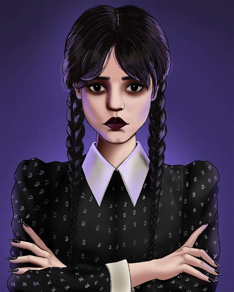 Artstation Wednesday Addams Fan Art