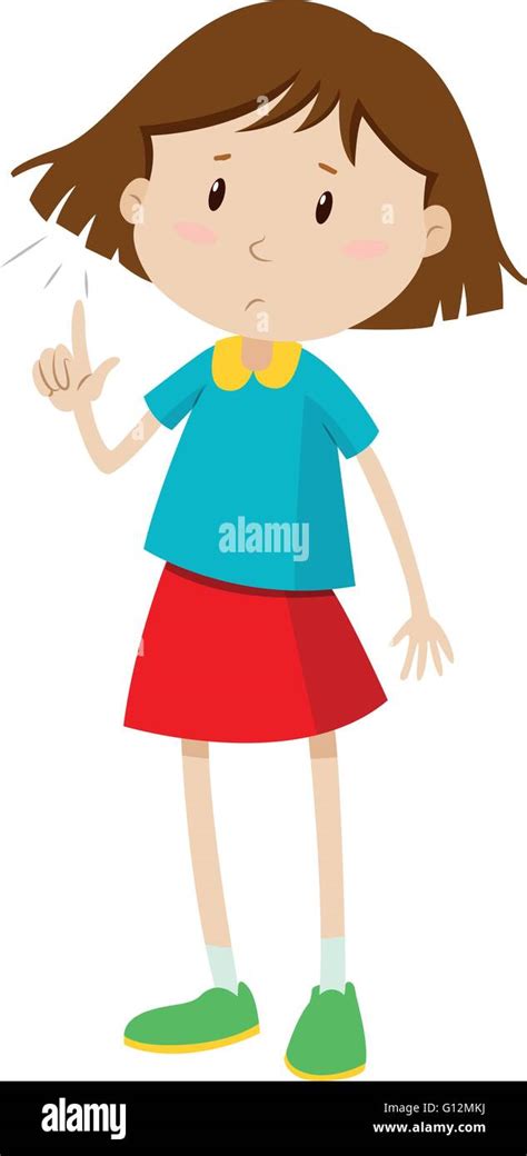 Little girl with short hair illustration Stock Vector Image & Art - Alamy