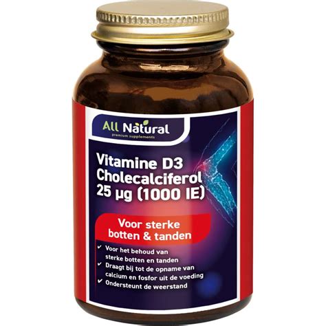 All Natural Vitamine D3 25 Mcg 1000 Ie Capsules Kopen Vanaf € 1794