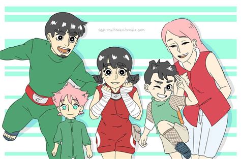 Familia De Sakura Con Rock Lee Sasuke Sakura Naruto Divertido