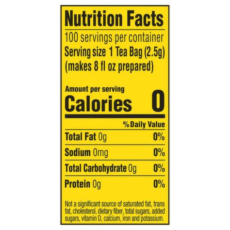 Lipton Ice Tea Nutrition Label