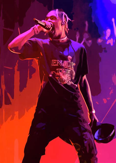 Travis Scott Rapper Hiphop Digital Art By Ruslan Nur Kholis