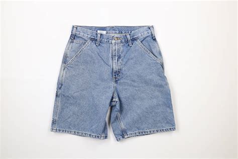 Vintage Vintage Carhartt Spell Out Box Logo Denim Jean Shorts Jorts