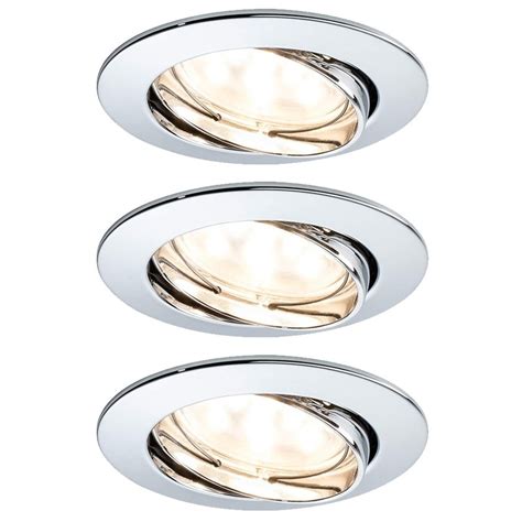 X Paulmann Led Einbauleuchten Set Premium Line Chrom Alu Ip X