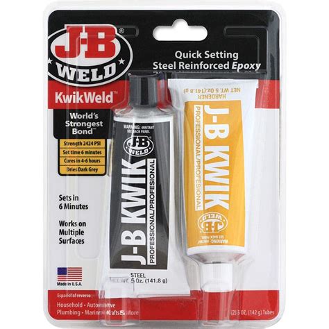 J B Weld Two Part Epoxy 10 Oz Tube Adhesive Msc Direct