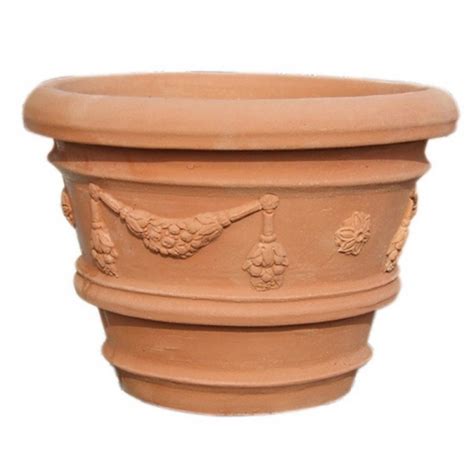 Klassischer Impruneta Blumentopf Vaso Festonato Terracotta Und Marmor